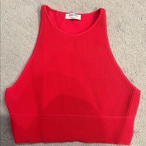 Aritizia Babaton Vibrant Pink Sculpt Ribbed Crop Top - L (NWOT)